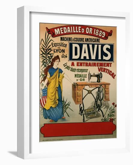 Davis, Machine a Coudre Americaine, circa 1894-null-Framed Giclee Print