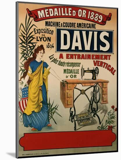 Davis, Machine a Coudre Americaine, circa 1894-null-Mounted Premium Giclee Print