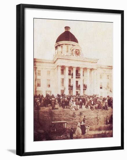 Davis Sworn In, President of the Confederacy, 1861-Science Source-Framed Giclee Print