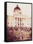 Davis Sworn In, President of the Confederacy, 1861-Science Source-Framed Stretched Canvas