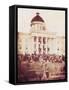 Davis Sworn In, President of the Confederacy, 1861-Science Source-Framed Stretched Canvas