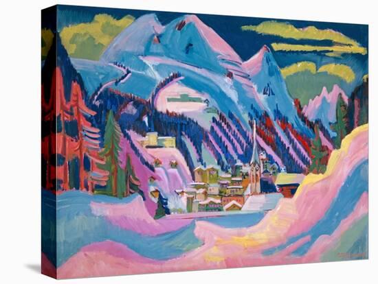 Davos in Winter, 1923-Ernst Ludwig Kirchner-Stretched Canvas