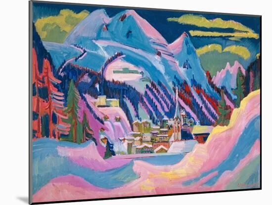 Davos in Winter, 1923-Ernst Ludwig Kirchner-Mounted Giclee Print