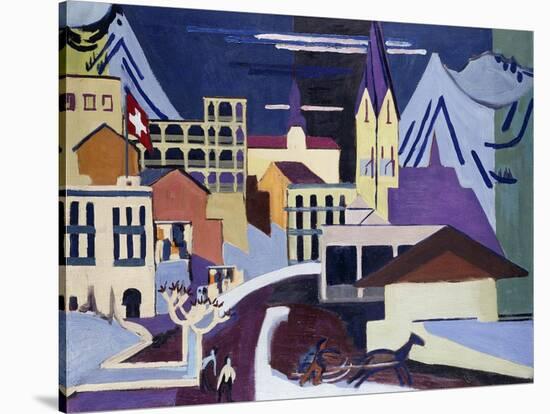 Davos-Platz Railway Station; Davos-Platz Am Banhof, 1931-Ernst Ludwig Kirchner-Stretched Canvas