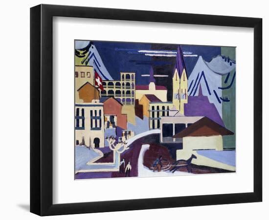 Davos-Platz Railway Station; Davos-Platz Am Banhof, 1931-Ernst Ludwig Kirchner-Framed Premium Giclee Print