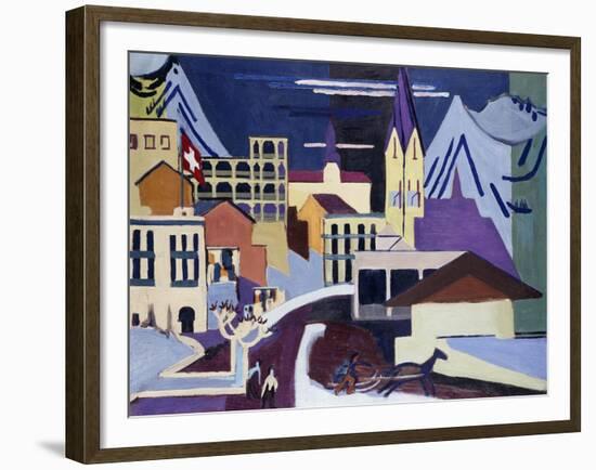 Davos-Platz Railway Station; Davos-Platz Am Banhof, 1931-Ernst Ludwig Kirchner-Framed Giclee Print