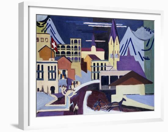 Davos-Platz Railway Station; Davos-Platz Am Banhof, 1931-Ernst Ludwig Kirchner-Framed Giclee Print