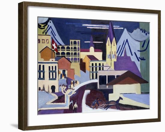 Davos-Platz Railway Station; Davos-Platz Am Banhof, 1931-Ernst Ludwig Kirchner-Framed Giclee Print