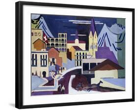 Davos-Platz Railway Station; Davos-Platz Am Banhof, 1931-Ernst Ludwig Kirchner-Framed Giclee Print