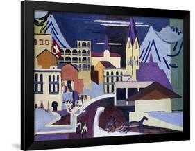 Davos-Platz Railway Station; Davos-Platz Am Banhof, 1931-Ernst Ludwig Kirchner-Framed Giclee Print