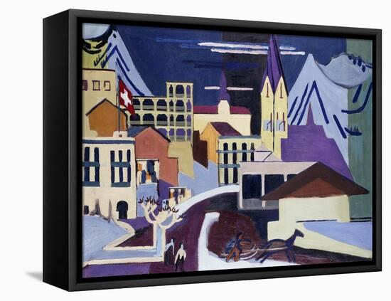 Davos-Platz Railway Station; Davos-Platz Am Banhof, 1931-Ernst Ludwig Kirchner-Framed Stretched Canvas