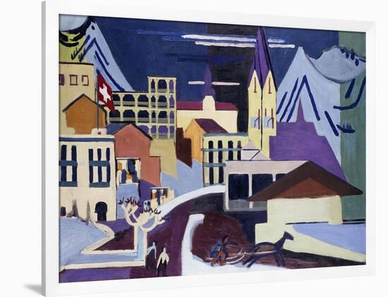 Davos-Platz Railway Station; Davos-Platz Am Banhof, 1931-Ernst Ludwig Kirchner-Framed Giclee Print