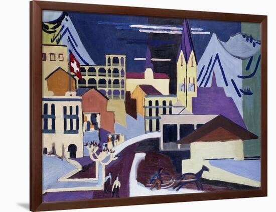 Davos-Platz Railway Station; Davos-Platz Am Banhof, 1931-Ernst Ludwig Kirchner-Framed Giclee Print