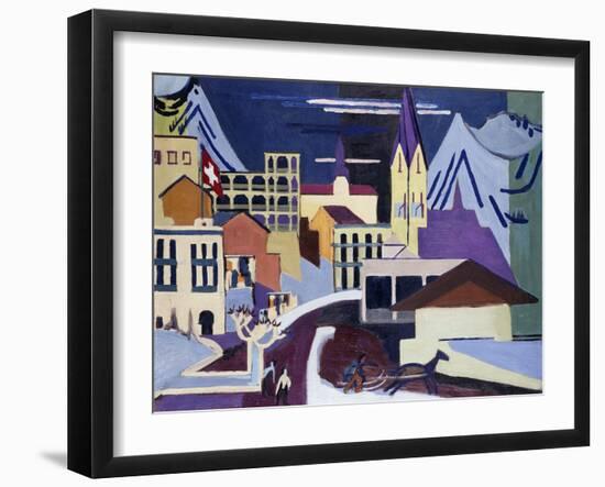 Davos-Platz Railway Station-Ernst Ludwig Kirchner-Framed Giclee Print