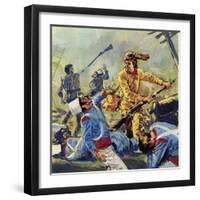 Davy Crockett Eventually Fell to the Ceaseless Mexican Attacks-Luis Arcas Brauner-Framed Giclee Print