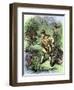 Davy Crockett Facing Grizzly Bears-null-Framed Giclee Print