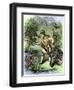 Davy Crockett Facing Grizzly Bears-null-Framed Giclee Print