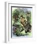 Davy Crockett Facing Grizzly Bears-null-Framed Giclee Print