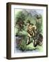 Davy Crockett Facing Grizzly Bears-null-Framed Giclee Print