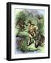 Davy Crockett Facing Grizzly Bears-null-Framed Giclee Print