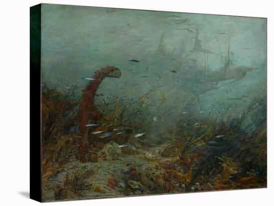 Davy Jones's Locker, C.1870-1920 (Oil on Canvas)-William Lionel Wyllie-Stretched Canvas