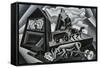 Dawn and Sunset on the Alps (Ploughing)-Fortunato Depero-Framed Stretched Canvas