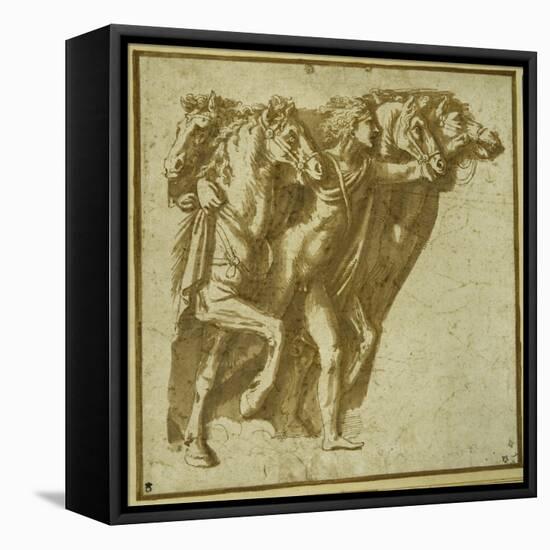 Dawn: Apollo with the Horses of the Sun-Giulio Romano-Framed Stretched Canvas