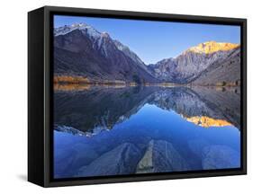 Dawn at Convict Lake in the Fall before the Fisherman Get on the Lake in California.-Miles Morgan-Framed Stretched Canvas