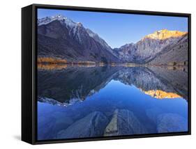 Dawn at Convict Lake in the Fall before the Fisherman Get on the Lake in California.-Miles Morgan-Framed Stretched Canvas