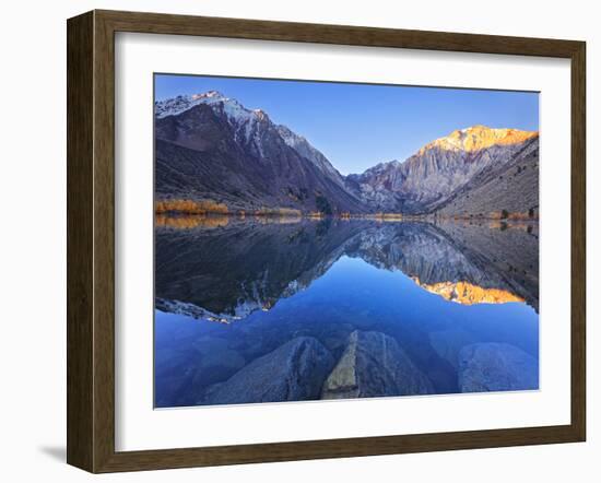 Dawn at Convict Lake in the Fall before the Fisherman Get on the Lake in California.-Miles Morgan-Framed Photographic Print