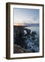 Dawn at Green Bridge of Wales, Pembrokeshire Coast National Park, Wales, United Kingdom, Europe-Ben Pipe-Framed Photographic Print