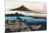 Dawn at Isawa in Kai Province-Katsushika Hokusai-Mounted Premium Giclee Print