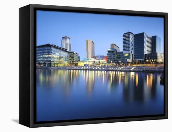 Dawn at Mediacity Uk Home of the Bbc, Salford Quays, Manchester, Greater Manchester, England, UK-Chris Hepburn-Framed Stretched Canvas