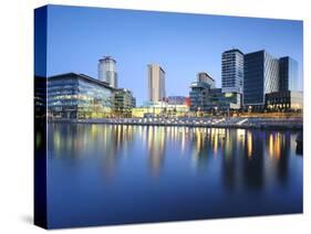 Dawn at Mediacity Uk Home of the Bbc, Salford Quays, Manchester, Greater Manchester, England, UK-Chris Hepburn-Stretched Canvas