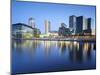 Dawn at Mediacity Uk Home of the Bbc, Salford Quays, Manchester, Greater Manchester, England, UK-Chris Hepburn-Mounted Photographic Print
