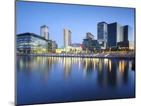 Dawn at Mediacity Uk Home of the Bbc, Salford Quays, Manchester, Greater Manchester, England, UK-Chris Hepburn-Mounted Photographic Print