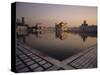 Dawn at the Golden Temple and Cloisters and the Holy Pool of Nectar, Punjab State, India-Jeremy Bright-Stretched Canvas