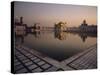 Dawn at the Golden Temple and Cloisters and the Holy Pool of Nectar, Punjab State, India-Jeremy Bright-Stretched Canvas