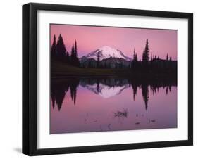 Dawn at Tipsoo Lake, Mt. Rainier National Park, Washington, USA-Charles Gurche-Framed Premium Photographic Print