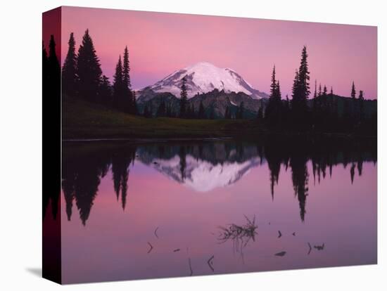 Dawn at Tipsoo Lake, Mt. Rainier National Park, Washington, USA-Charles Gurche-Stretched Canvas