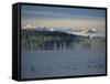 Dawn Breaking Over Georgetown Lake at Southern Cross, Rocky Mountains, West Montana, USA-Robert Francis-Framed Stretched Canvas