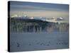 Dawn Breaking Over Georgetown Lake at Southern Cross, Rocky Mountains, West Montana, USA-Robert Francis-Stretched Canvas