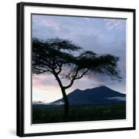 Dawn Breaks over Mount Meru, Tanzania-Nigel Pavitt-Framed Photographic Print