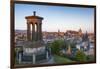 Dawn Breaks over the Dugald Stewart Monument Overlooking the City of Edinburgh, Lothian, Scotland-Andrew Sproule-Framed Premium Photographic Print