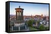 Dawn Breaks over the Dugald Stewart Monument Overlooking the City of Edinburgh, Lothian, Scotland-Andrew Sproule-Framed Stretched Canvas