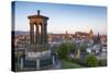 Dawn Breaks over the Dugald Stewart Monument Overlooking the City of Edinburgh, Lothian, Scotland-Andrew Sproule-Stretched Canvas