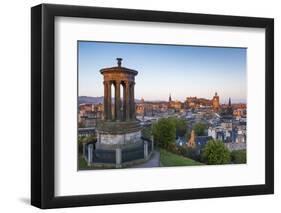 Dawn Breaks over the Dugald Stewart Monument Overlooking the City of Edinburgh, Lothian, Scotland-Andrew Sproule-Framed Premium Photographic Print