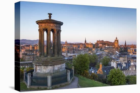 Dawn Breaks over the Dugald Stewart Monument Overlooking the City of Edinburgh, Lothian, Scotland-Andrew Sproule-Stretched Canvas