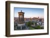 Dawn Breaks over the Dugald Stewart Monument Overlooking the City of Edinburgh, Lothian, Scotland-Andrew Sproule-Framed Photographic Print