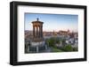 Dawn Breaks over the Dugald Stewart Monument Overlooking the City of Edinburgh, Lothian, Scotland-Andrew Sproule-Framed Photographic Print